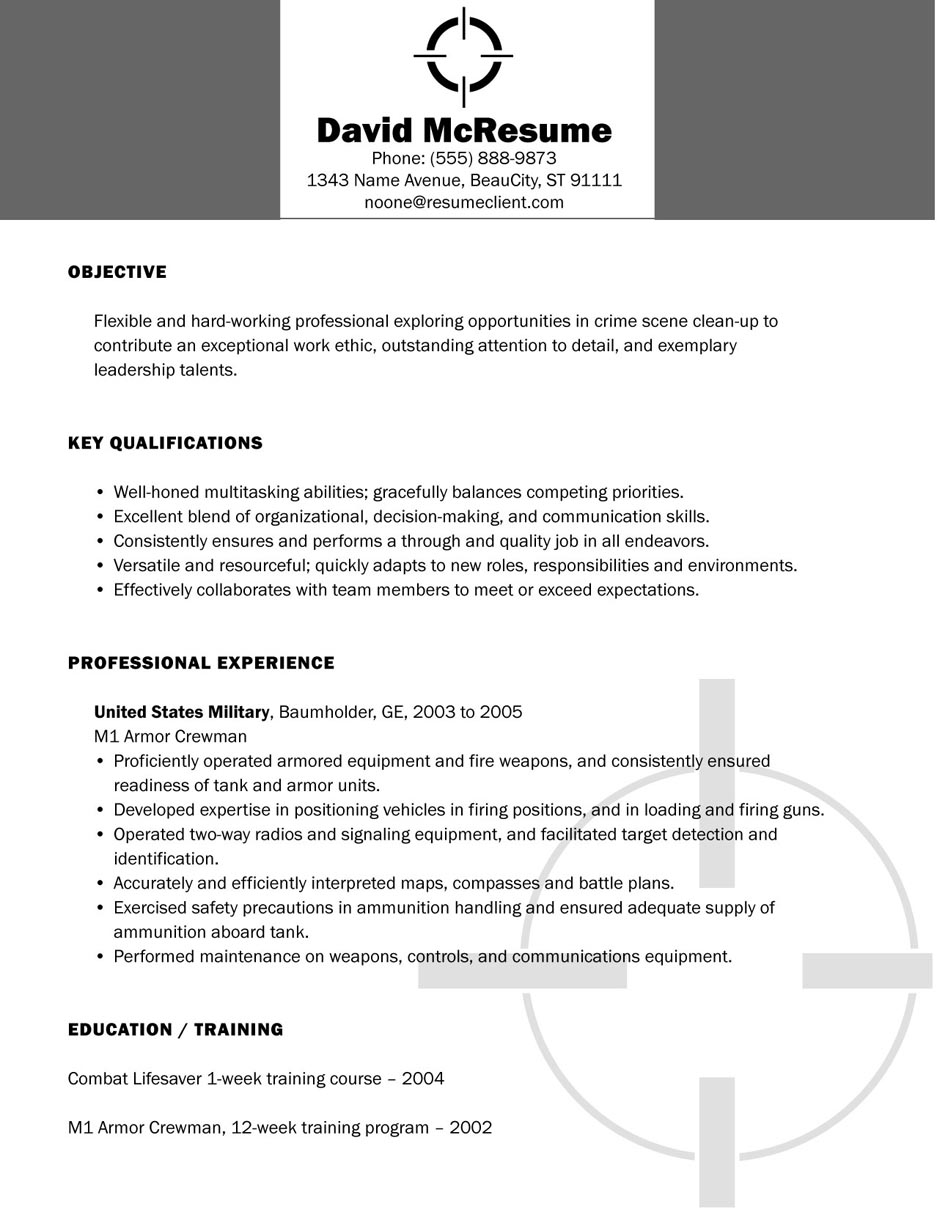 example of a criminial justice resume